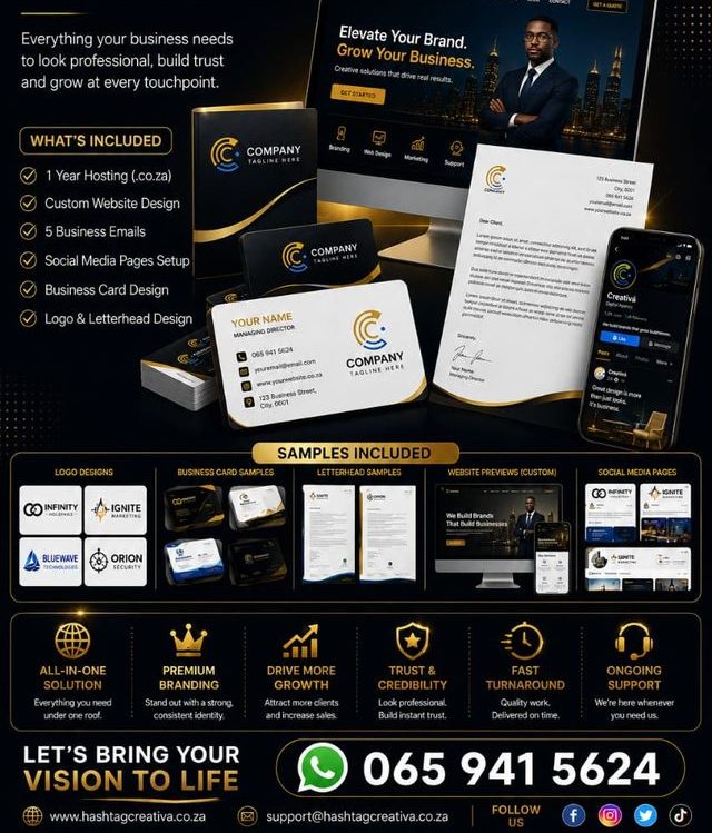 Premium complete branding solution — gold theme campaign artwork