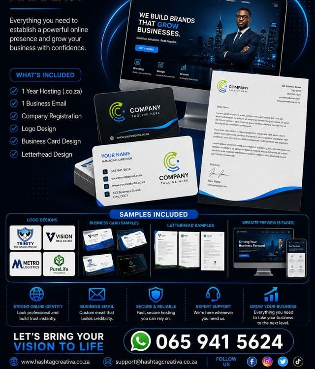 Pro online presence campaign — website, hosting, emails